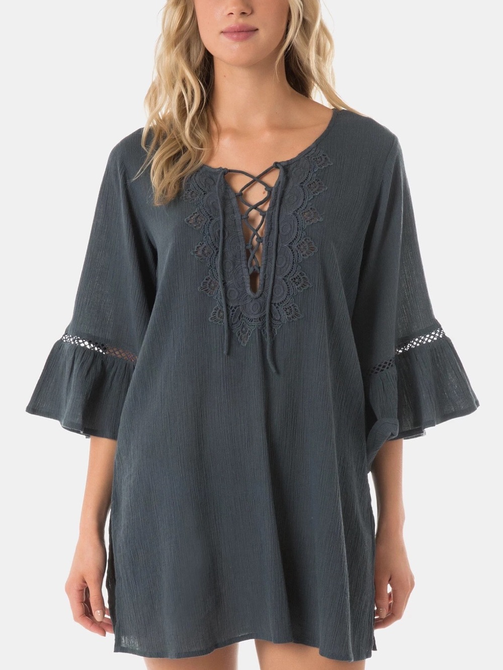 O’Neill Salt Water Long Sleeve Swim Cover Up Dress Excellent Condition Size Larg